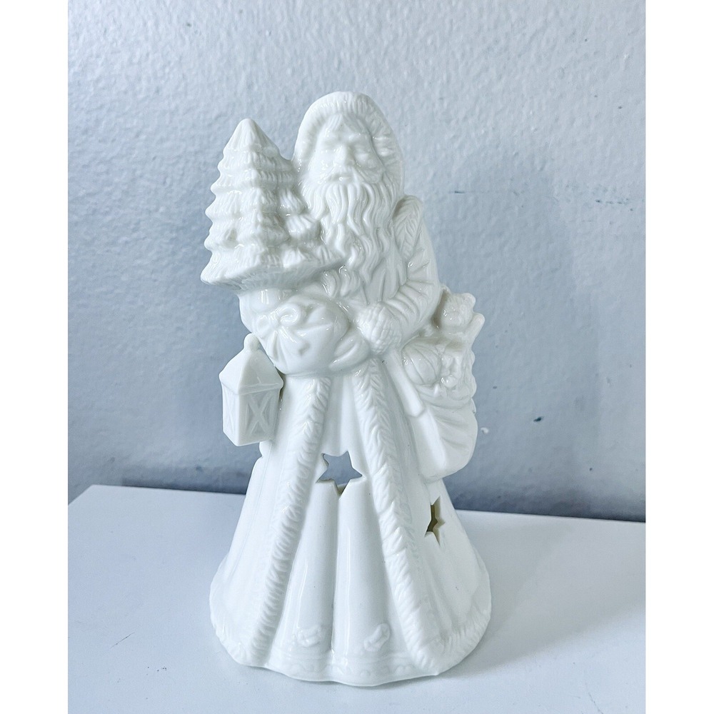 Beautiful Kurt Adler All White Santa Figurine Tea Light Holder